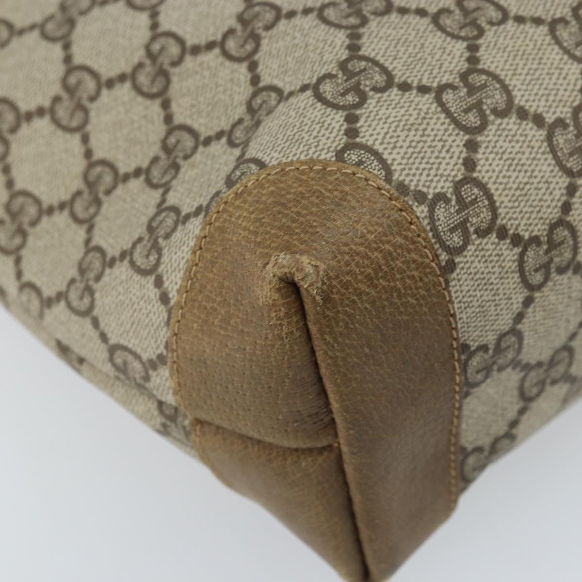 GUCCI GG Supreme Tote Bag PVC Beige Gold Auth gh1804
