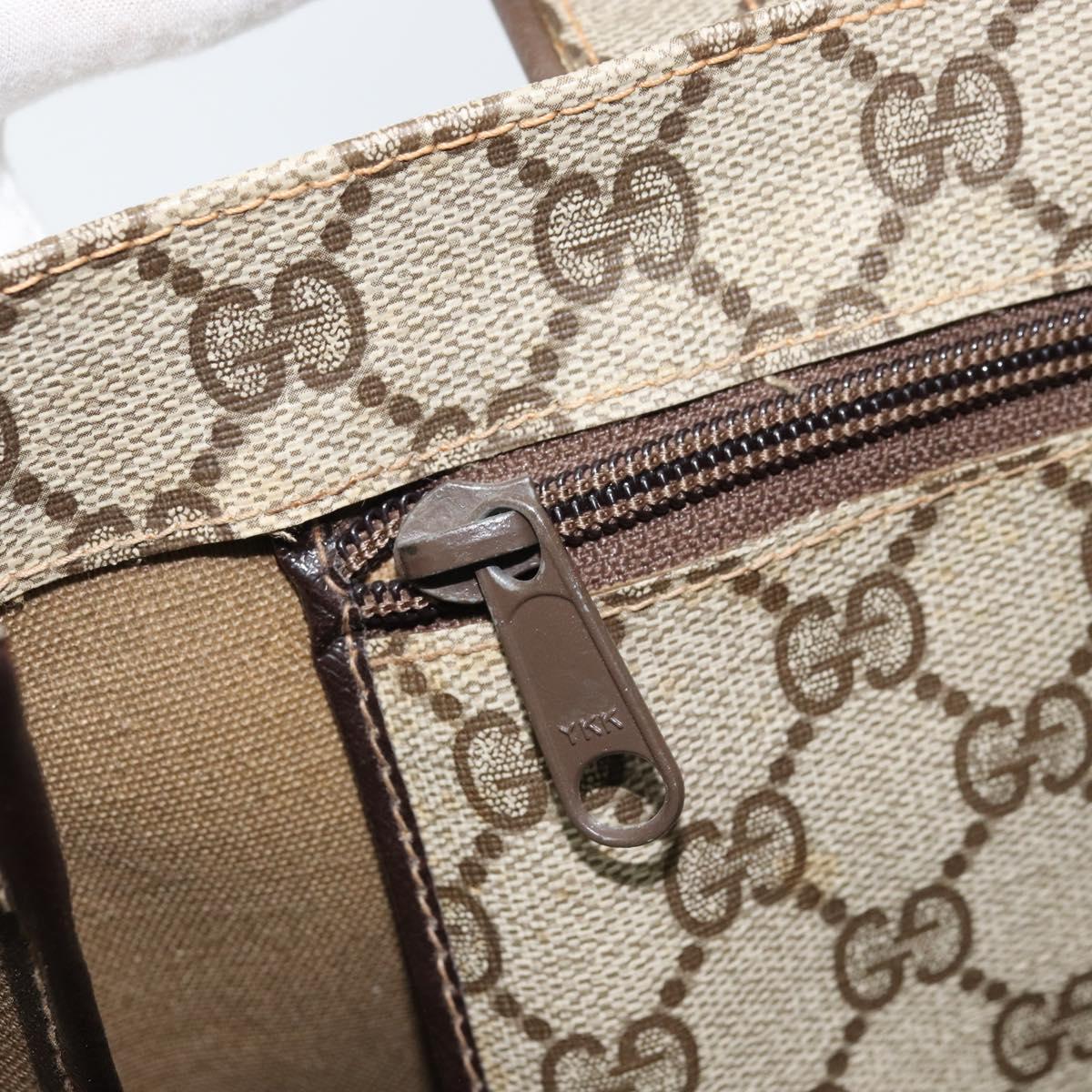 GUCCI GG Supreme Tote Bag PVC Beige Gold Auth gh1804