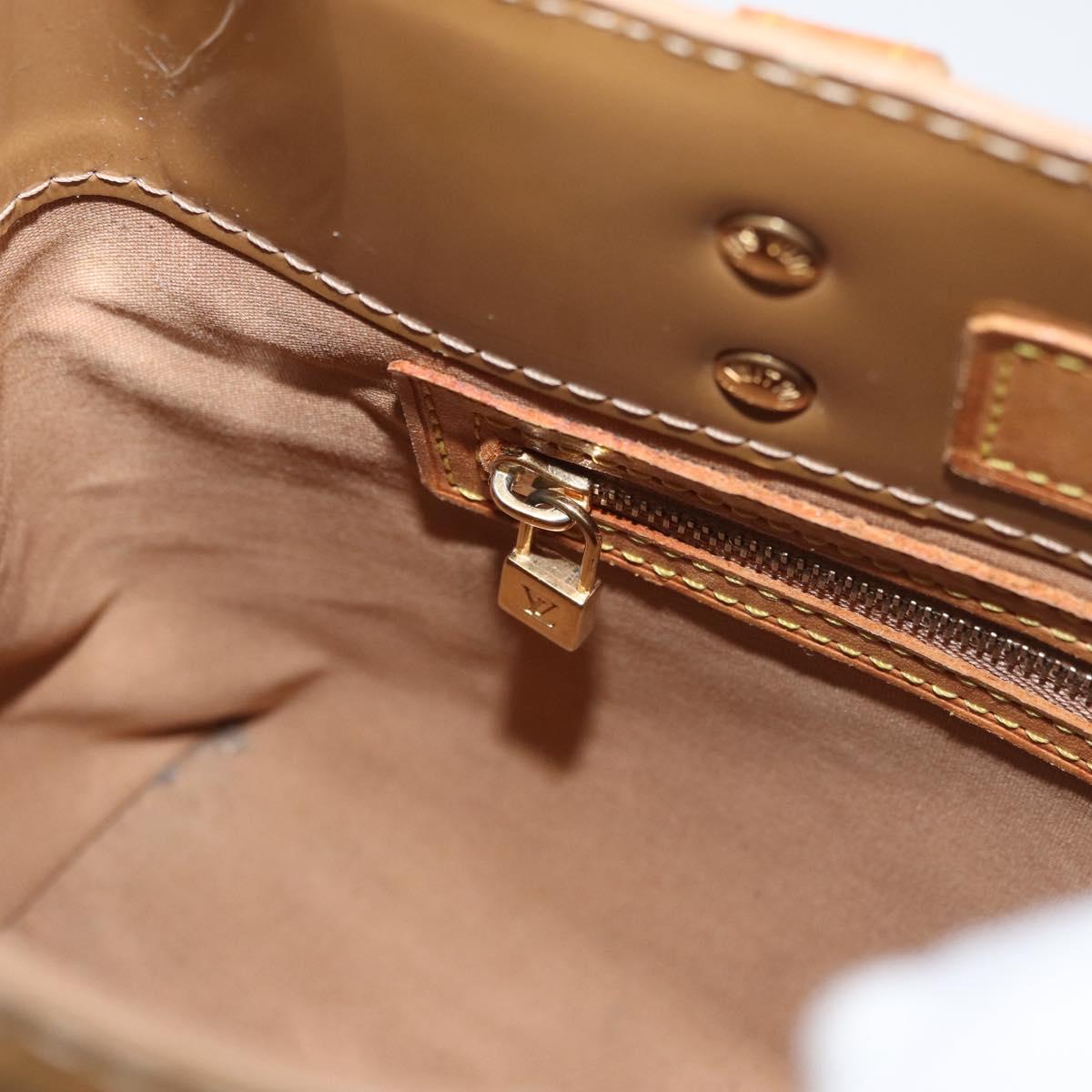 LOUIS VUITTON Monogram Vernis Reade PM Hand Bag Noisette M91334 LV Auth gh1805