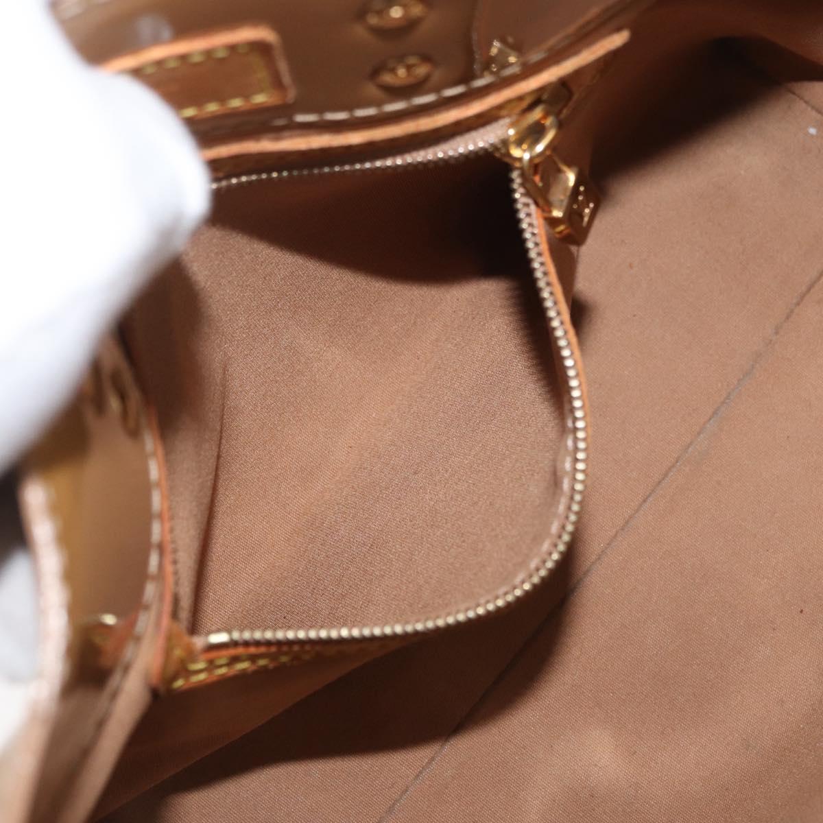 LOUIS VUITTON Monogram Vernis Reade PM Hand Bag Noisette M91334 LV Auth gh1805