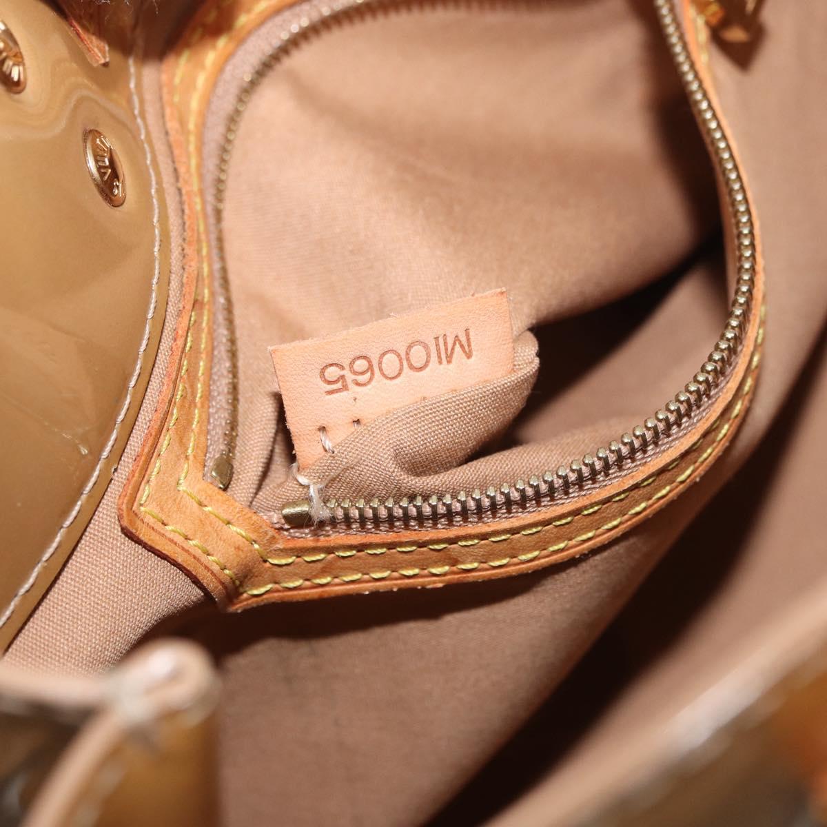 LOUIS VUITTON Monogram Vernis Reade PM Hand Bag Noisette M91334 LV Auth gh1805