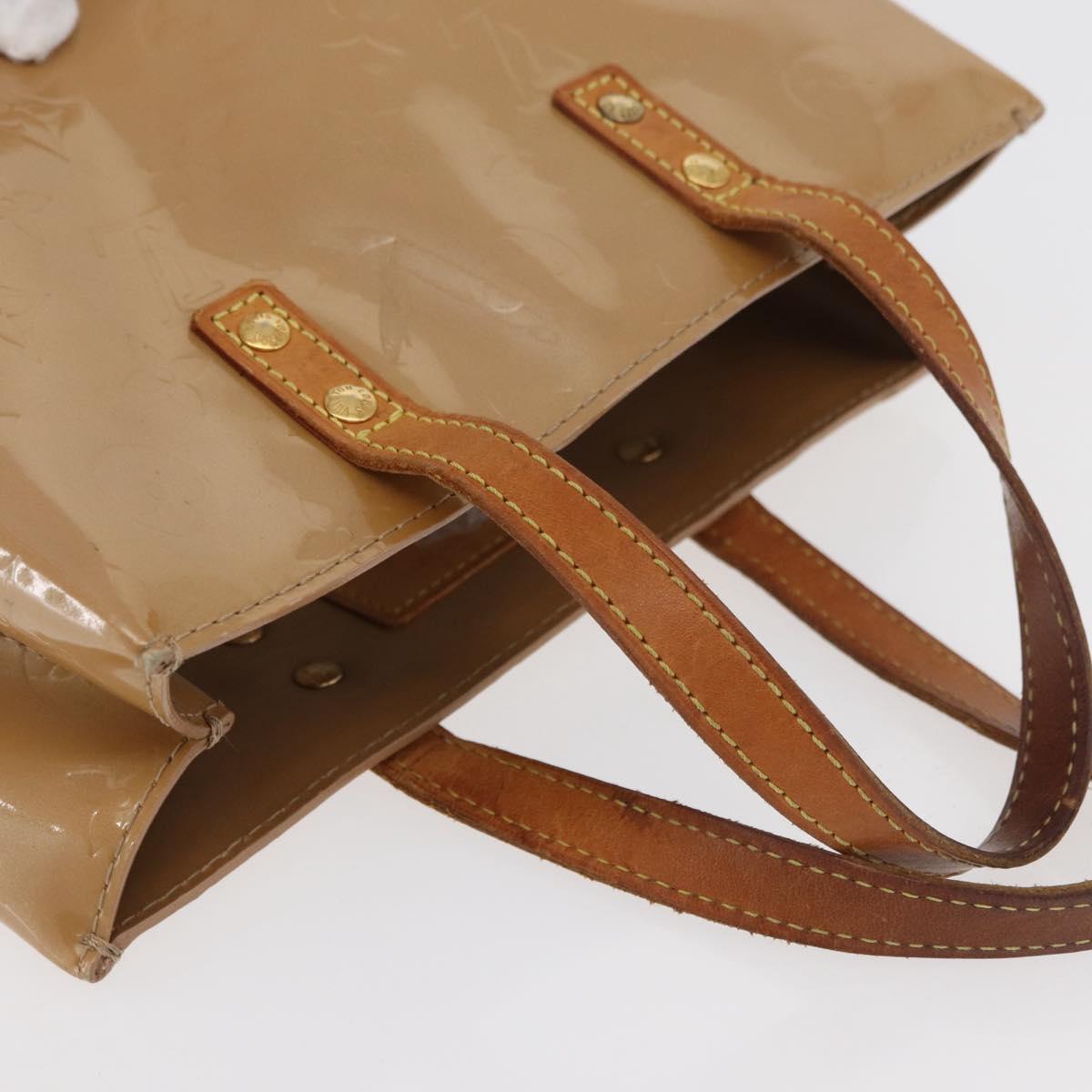 LOUIS VUITTON Monogram Vernis Reade PM Hand Bag Noisette M91334 LV Auth gh1805