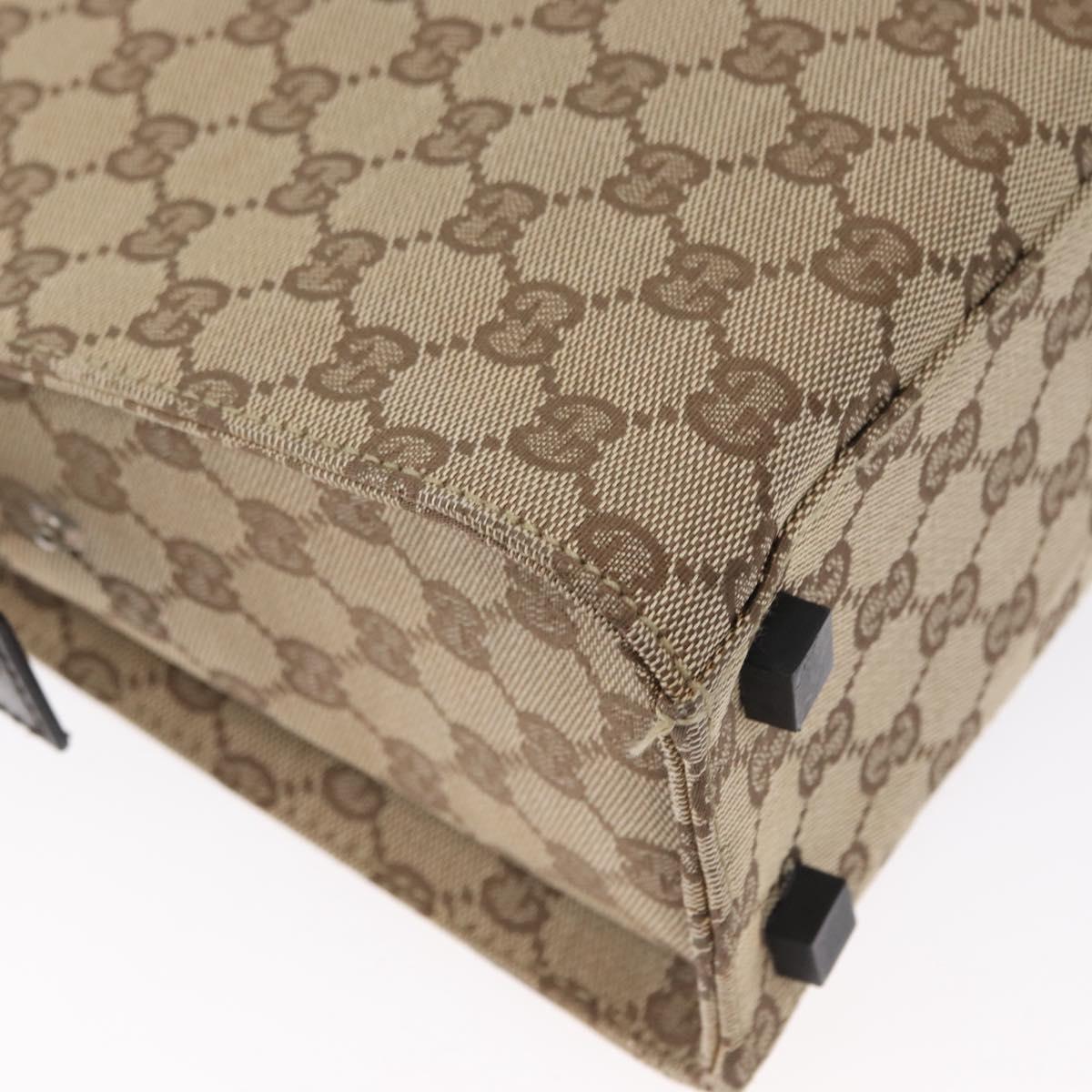 GUCCI GG Canvas Business Bag Beige Silver 015 3707 Auth gh1806