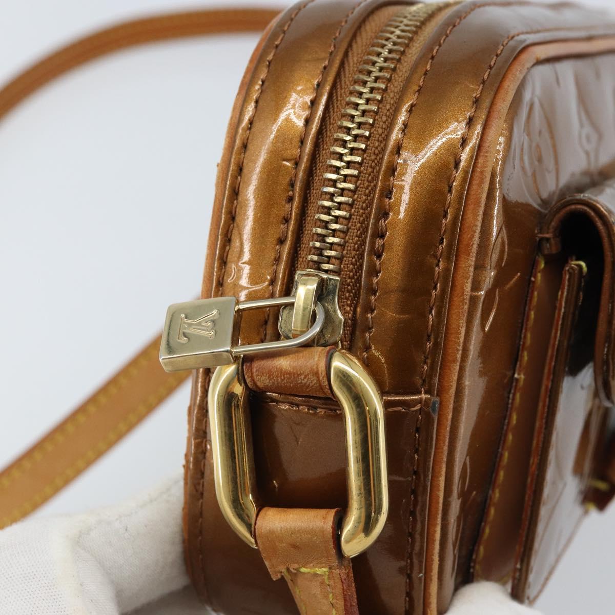 LOUIS VUITTON Monogram Vernis Christy MM Shoulder Bag Bronze M91109 Auth gh1807