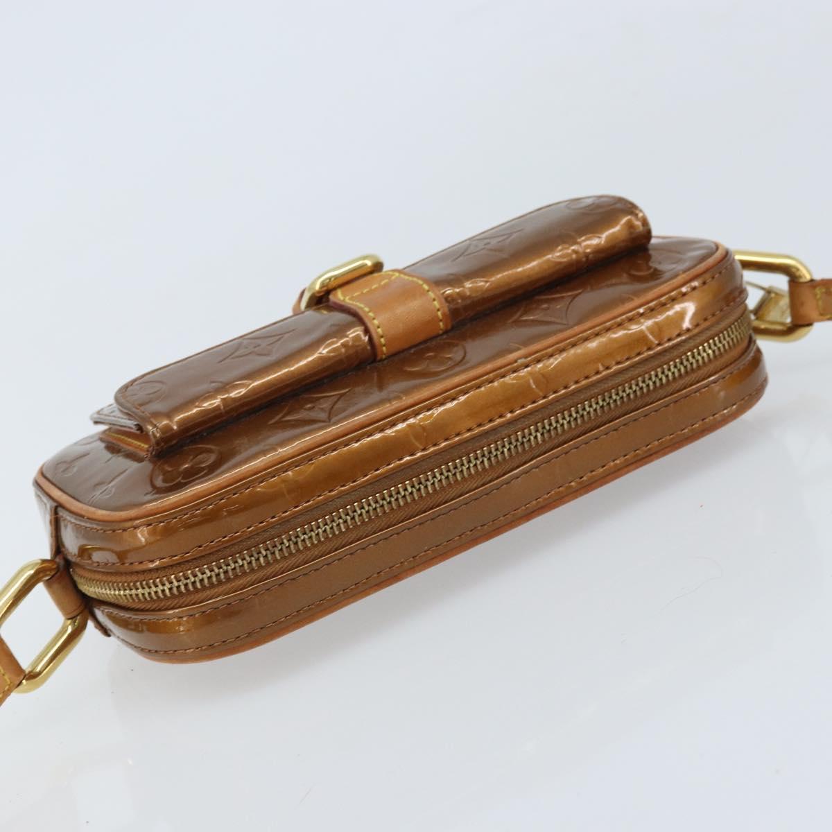 LOUIS VUITTON Monogram Vernis Christy MM Shoulder Bag Bronze M91109 Auth gh1807
