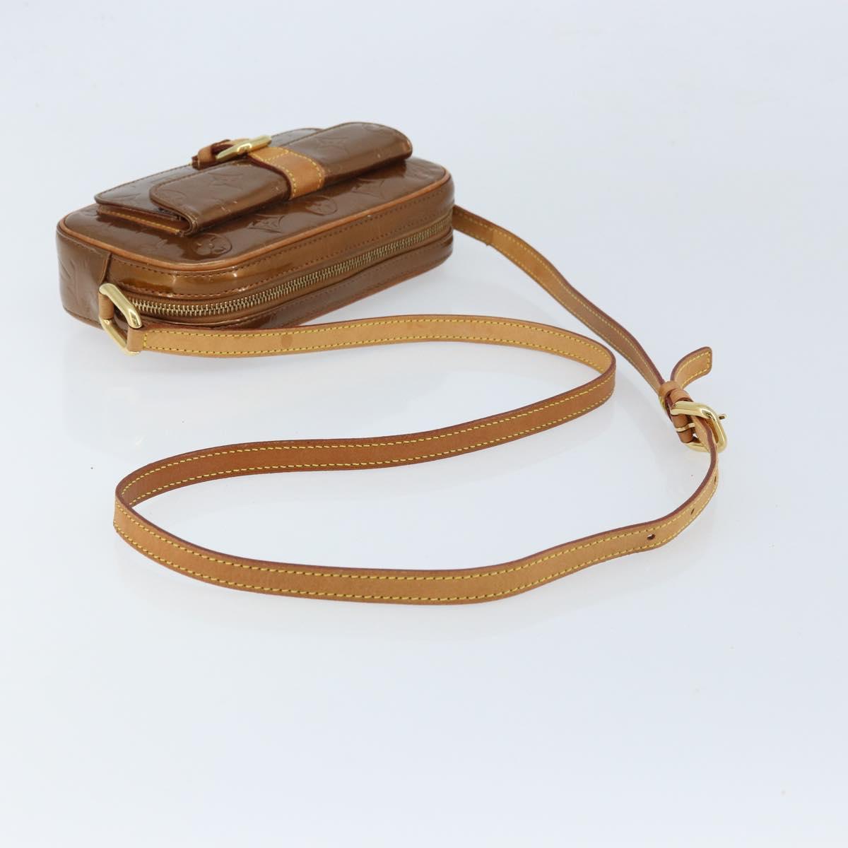 LOUIS VUITTON Monogram Vernis Christy MM Shoulder Bag Bronze M91109 Auth gh1807