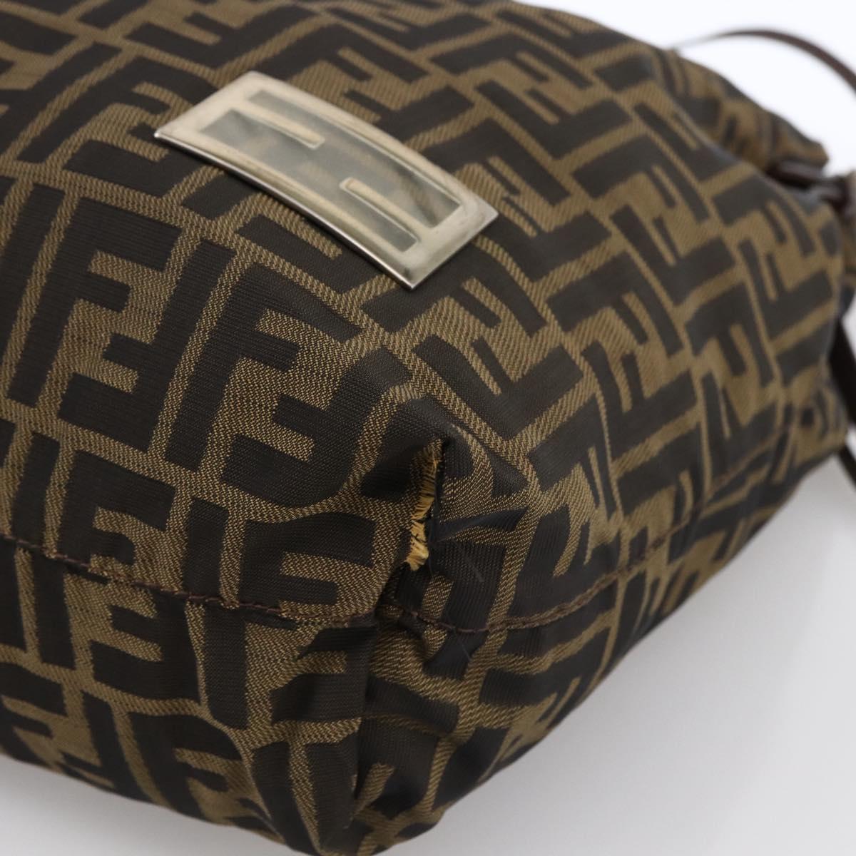 FENDI Zucca Canvas Tote Bag Brown Black Auth gh1821