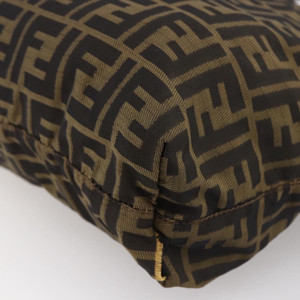 FENDI Zucca Canvas Tote Bag Brown Black Auth gh1821