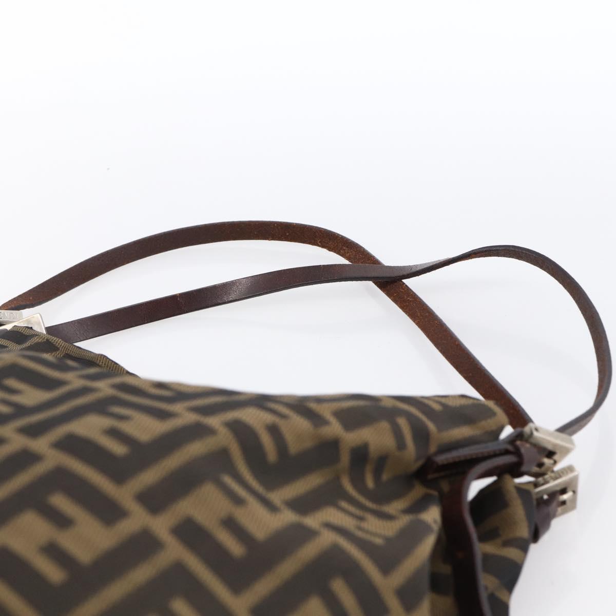 FENDI Zucca Canvas Tote Bag Brown Black Auth gh1821