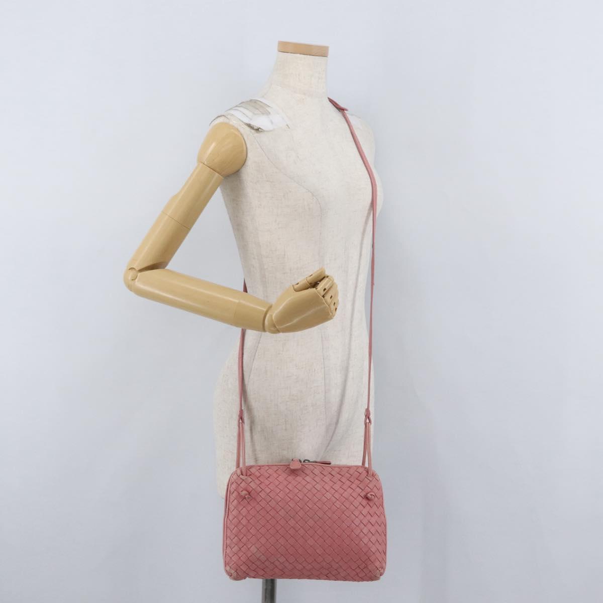 BOTTEGA VENETA INTRECCIATO Shoulder Bag Leather Pink 245354 Auth gh1823