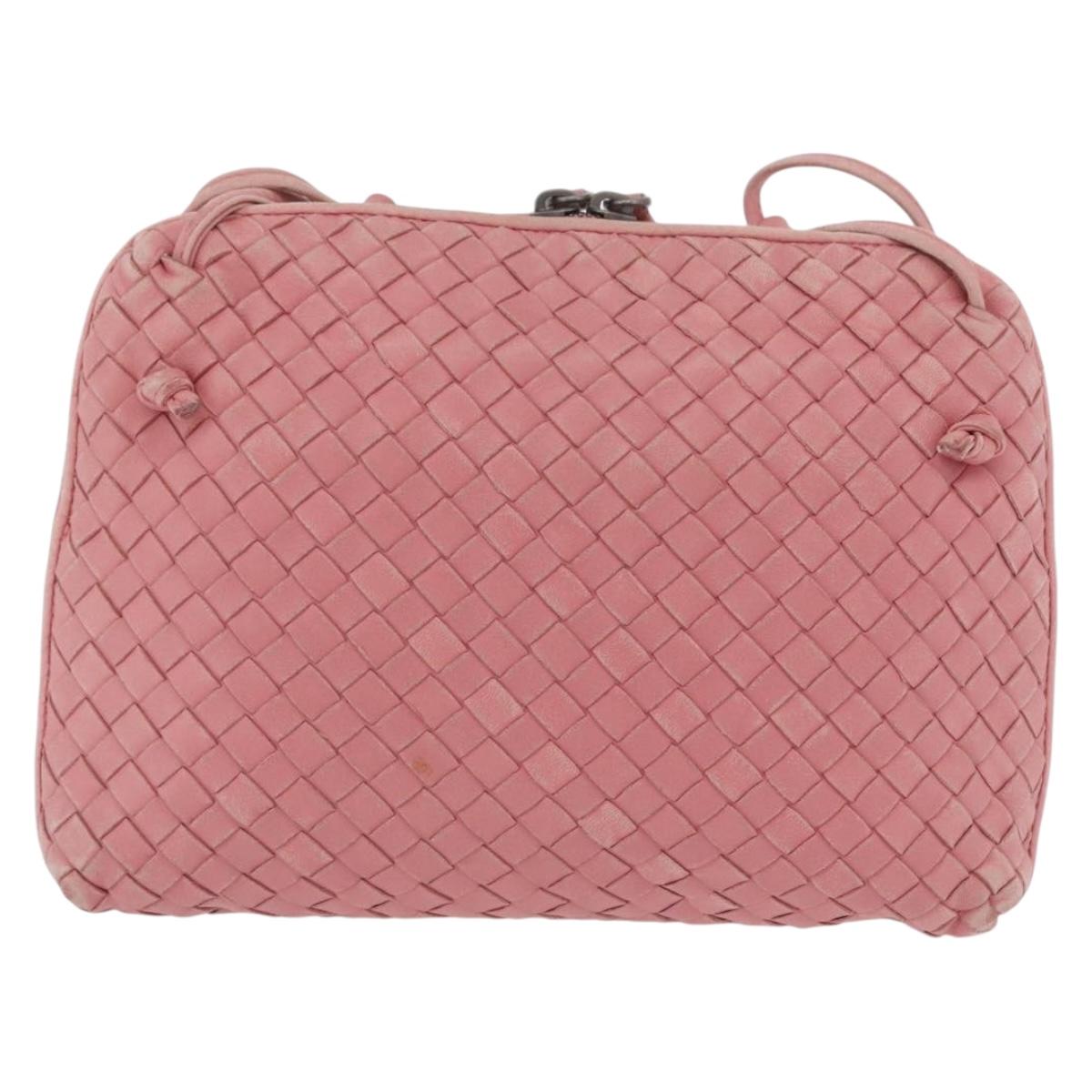 BOTTEGA VENETA INTRECCIATO Shoulder Bag Leather Pink 245354 Auth gh1823