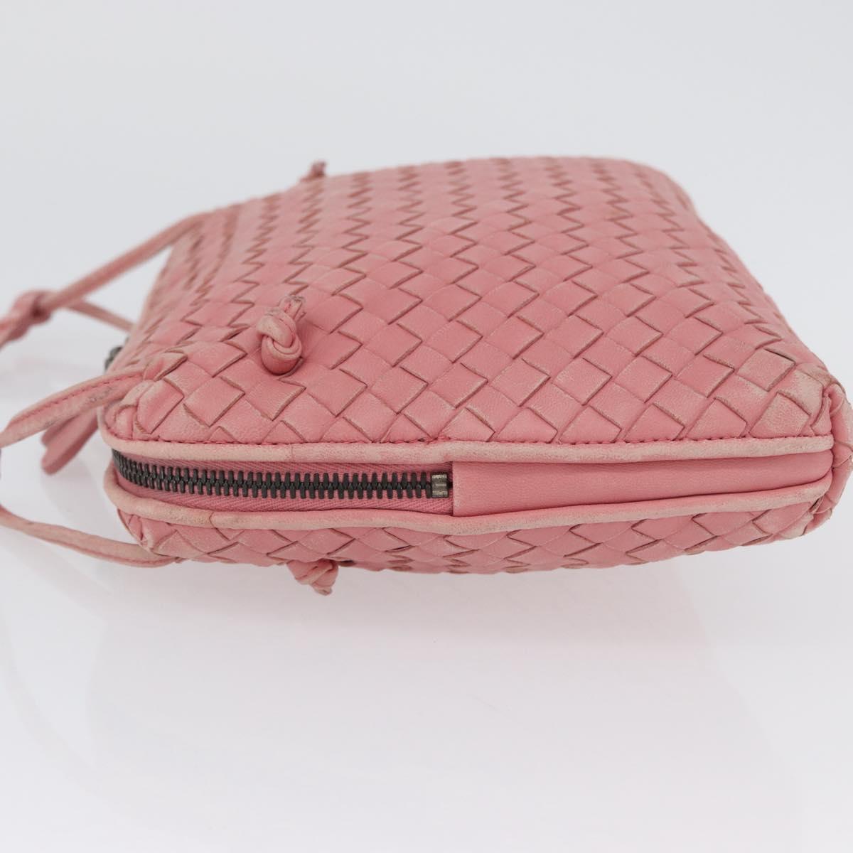 BOTTEGA VENETA INTRECCIATO Shoulder Bag Leather Pink 245354 Auth gh1823
