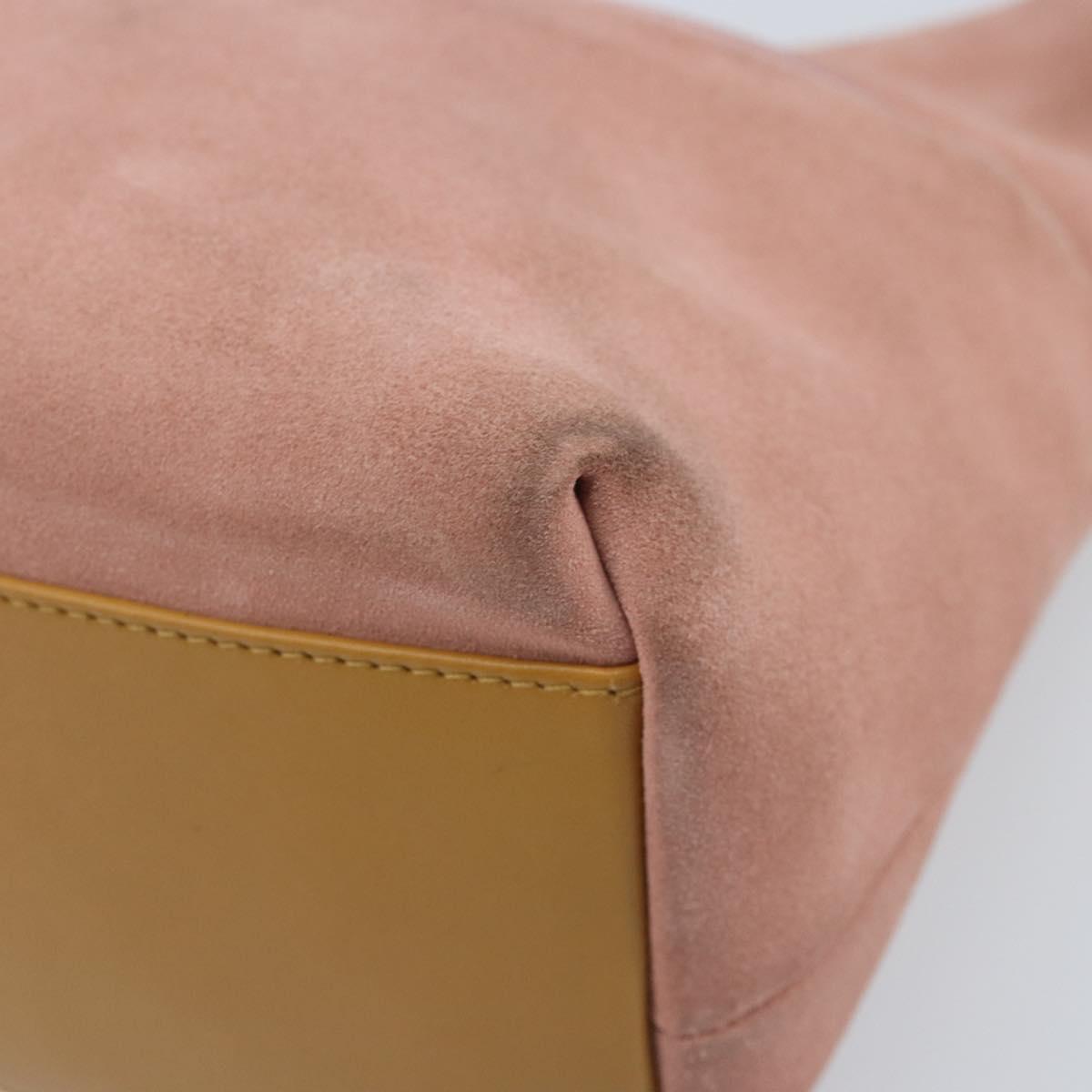 GUCCI Shoulder Bag Suede Pink Gold 001 3386 1705 Auth gh1825