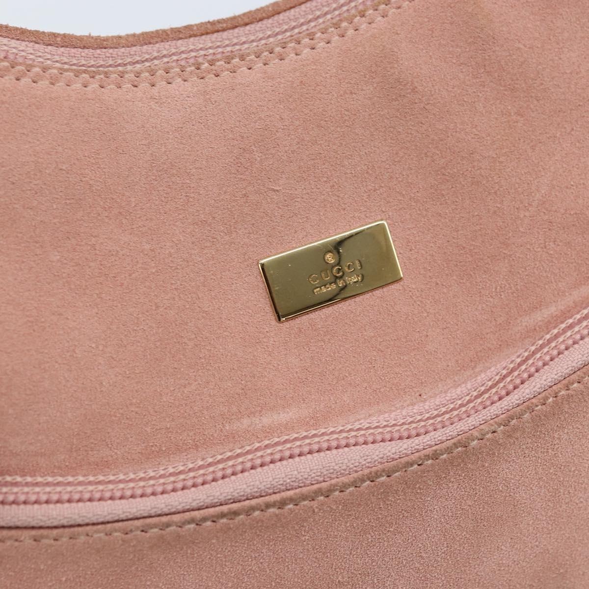 GUCCI Shoulder Bag Suede Pink Gold 001 3386 1705 Auth gh1825
