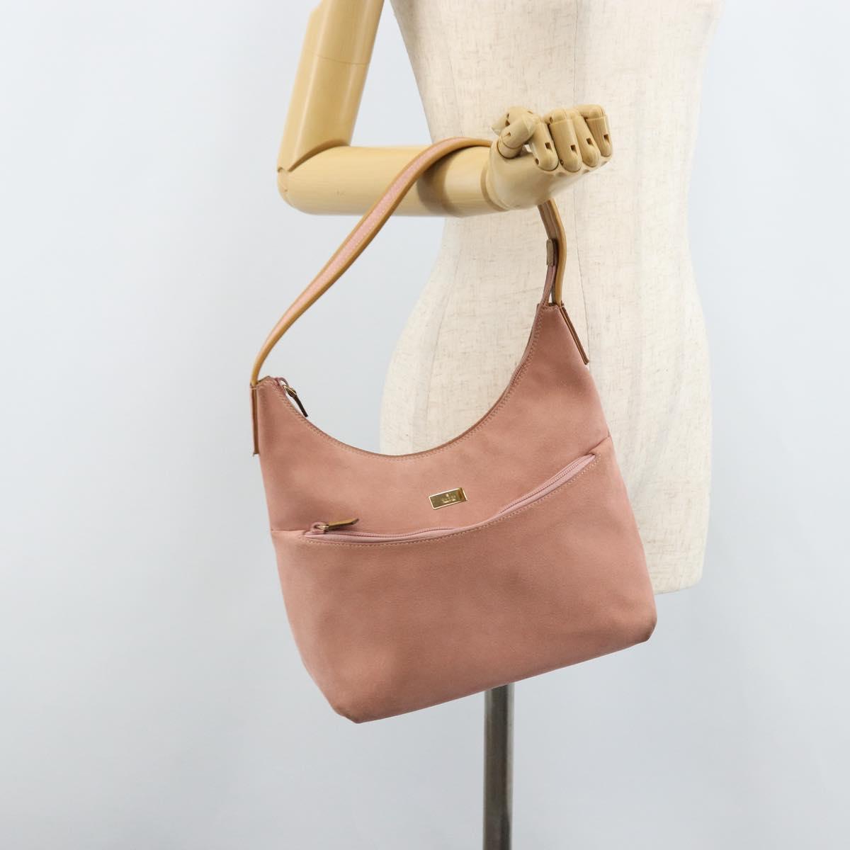 GUCCI Shoulder Bag Suede Pink Gold 001 3386 1705 Auth gh1825