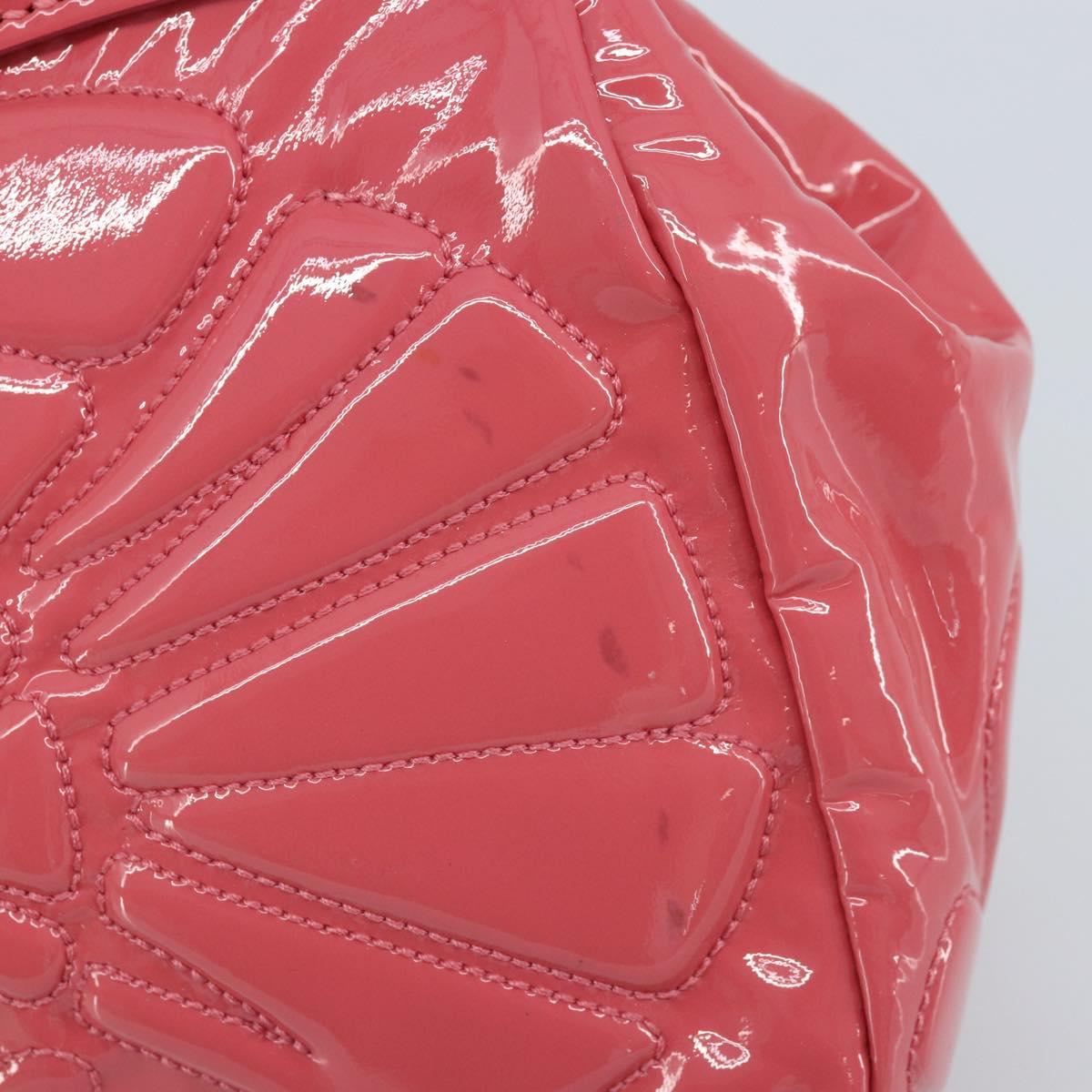 Miu Miu Chain Shoulder Bag Patent leather Pink Silver Auth gh1826