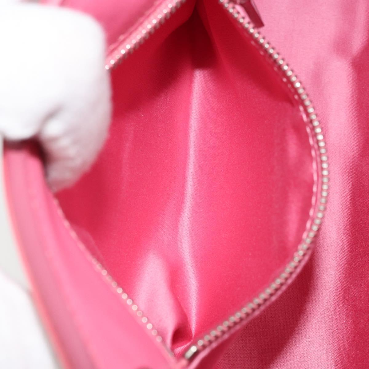 Miu Miu Chain Shoulder Bag Patent leather Pink Silver Auth gh1826