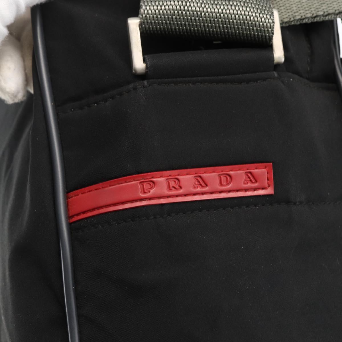 PRADA Sports Shoulder Bag Nylon Black Silver Auth gh1828