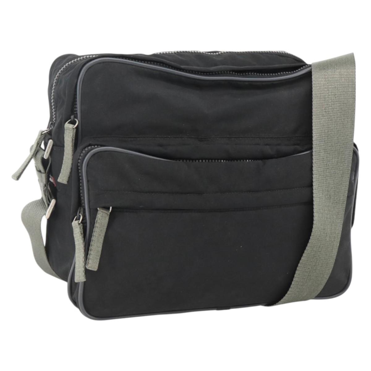 PRADA Sports Shoulder Bag Nylon Black Silver Auth gh1828