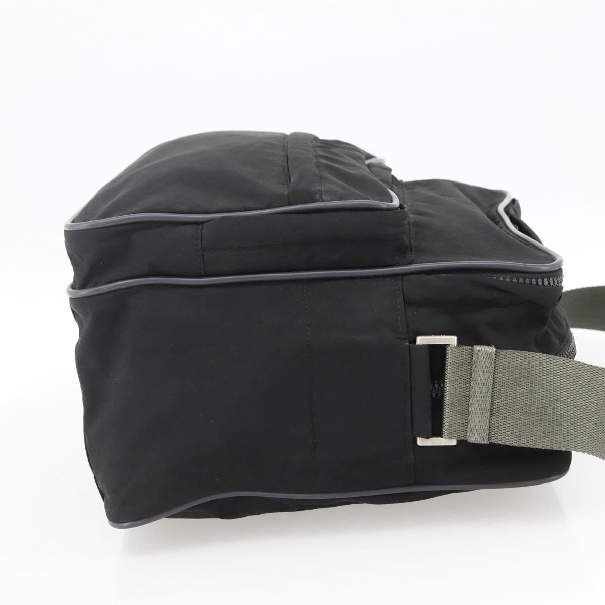 PRADA Sports Shoulder Bag Nylon Black Silver Auth gh1828