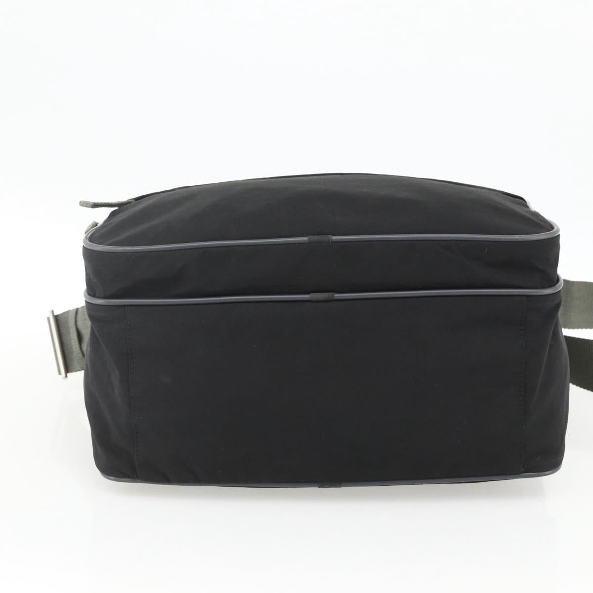 PRADA Sports Shoulder Bag Nylon Black Silver Auth gh1828