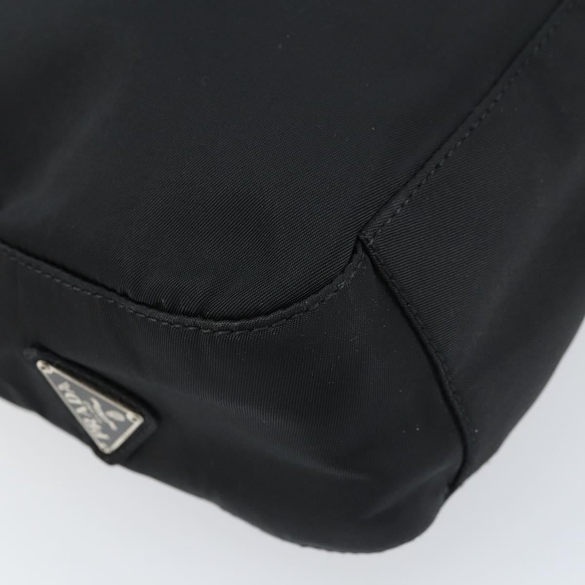 PRADA Shoulder Bag Nylon Black Silver Auth gh1829
