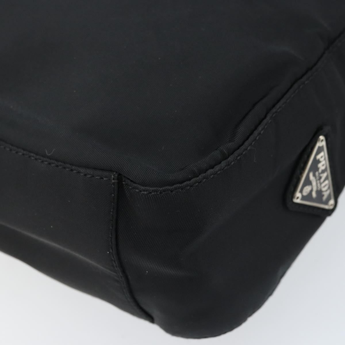 PRADA Shoulder Bag Nylon Black Silver Auth gh1829
