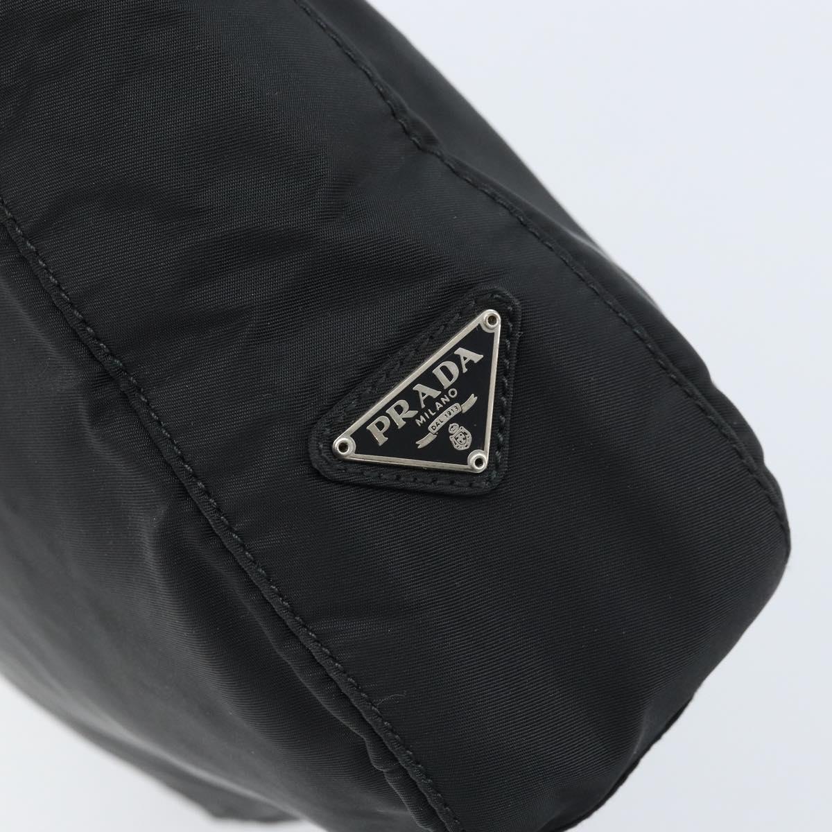 PRADA Shoulder Bag Nylon Black Silver Auth gh1829