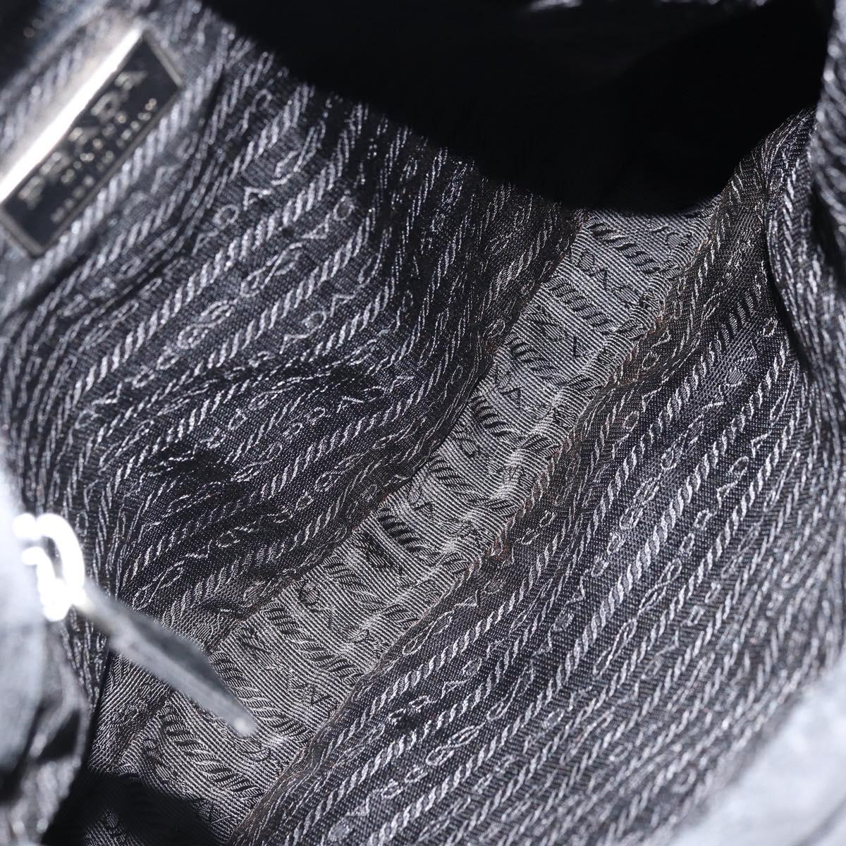 PRADA Shoulder Bag Nylon Black Silver Auth gh1829