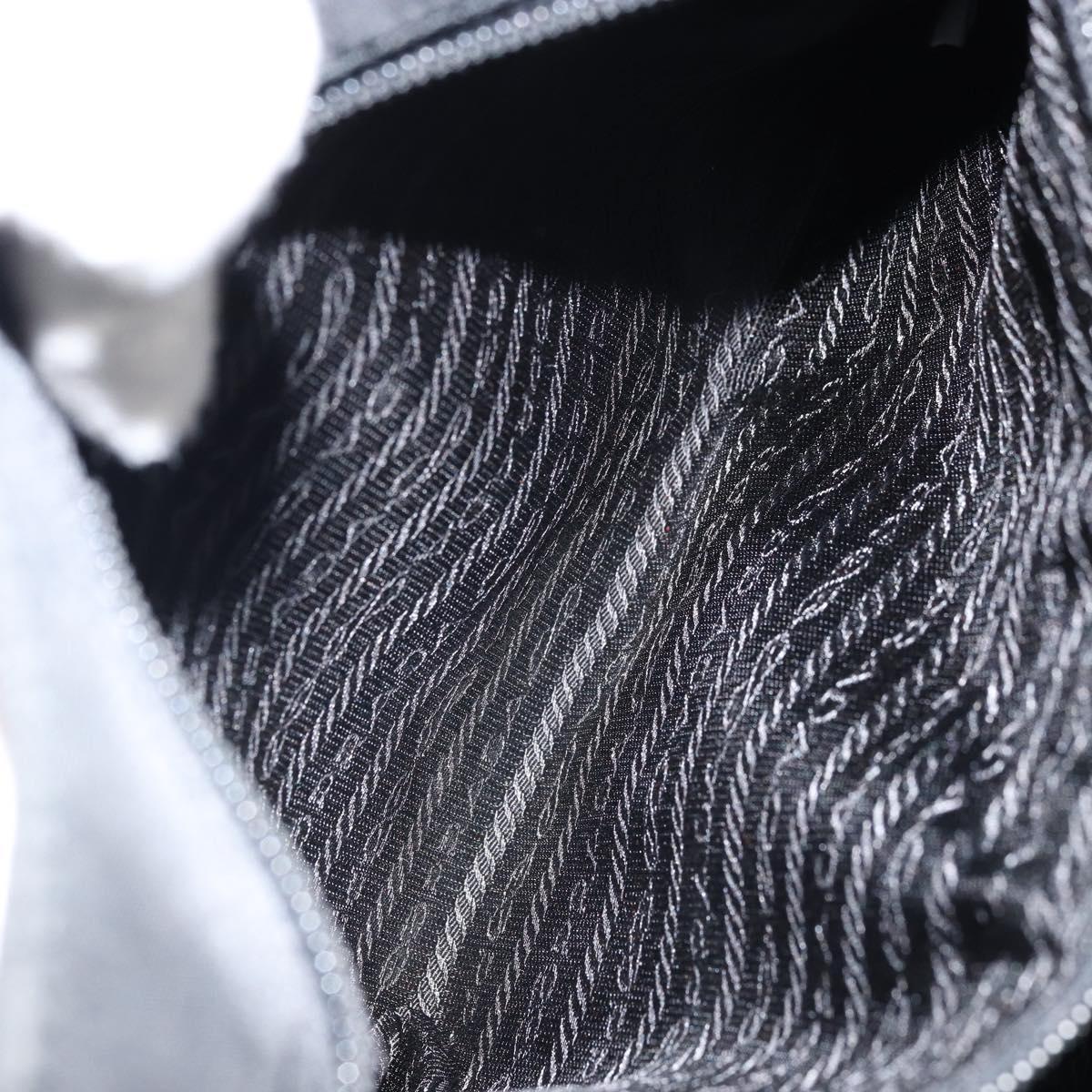 PRADA Shoulder Bag Nylon Black Silver Auth gh1829