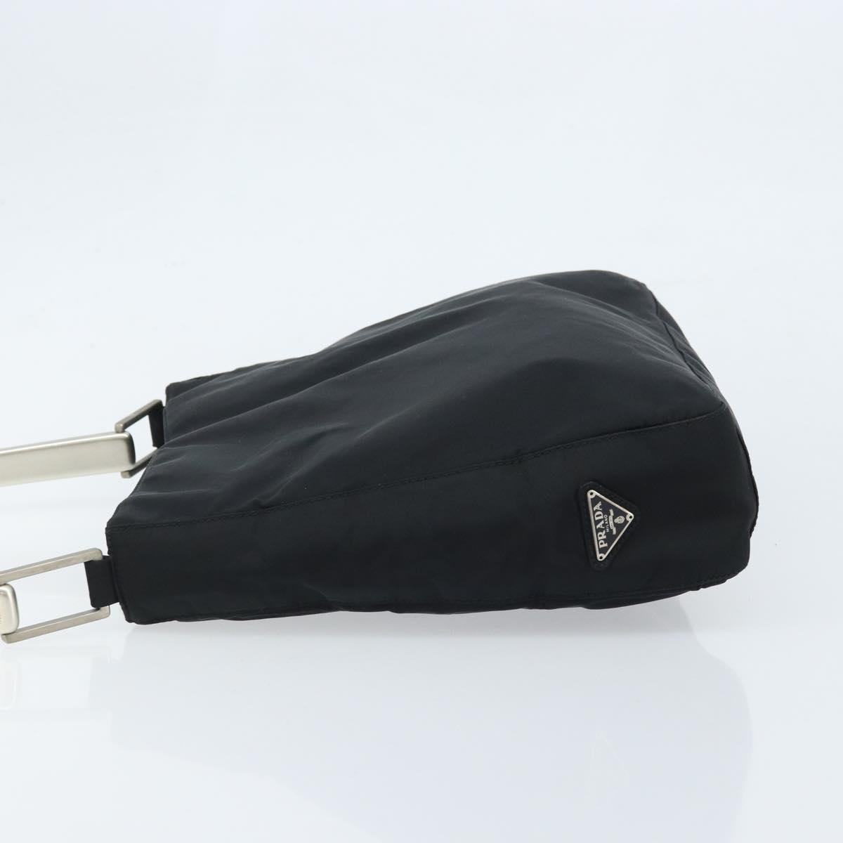 PRADA Shoulder Bag Nylon Black Silver Auth gh1829