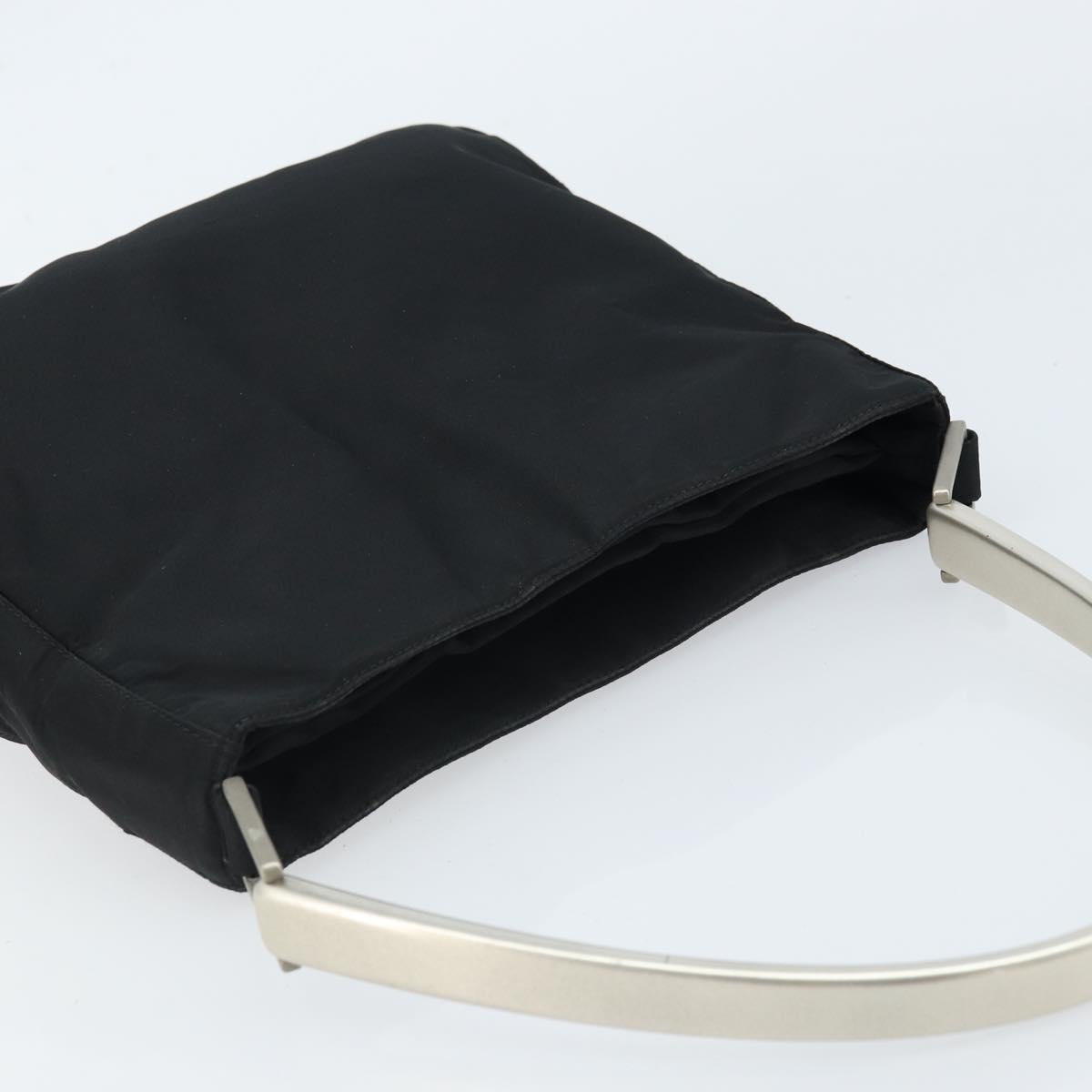 PRADA Shoulder Bag Nylon Black Silver Auth gh1829