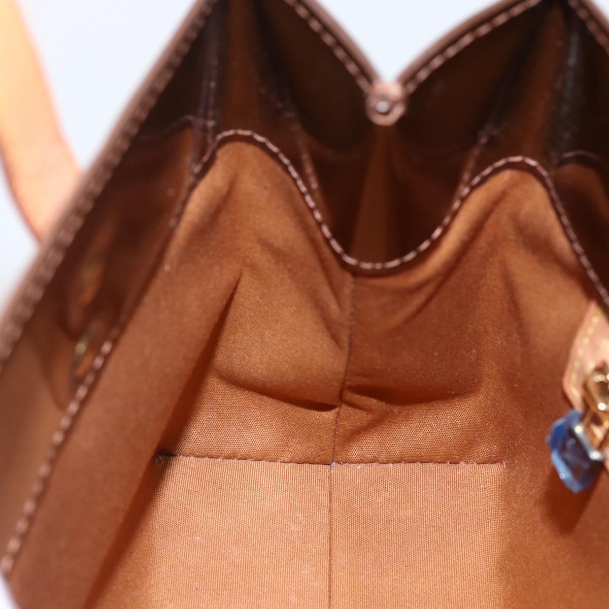 LOUIS VUITTON Monogram Vernis Reade PM Hand Bag Bronze M91146 LV Auth gh1836