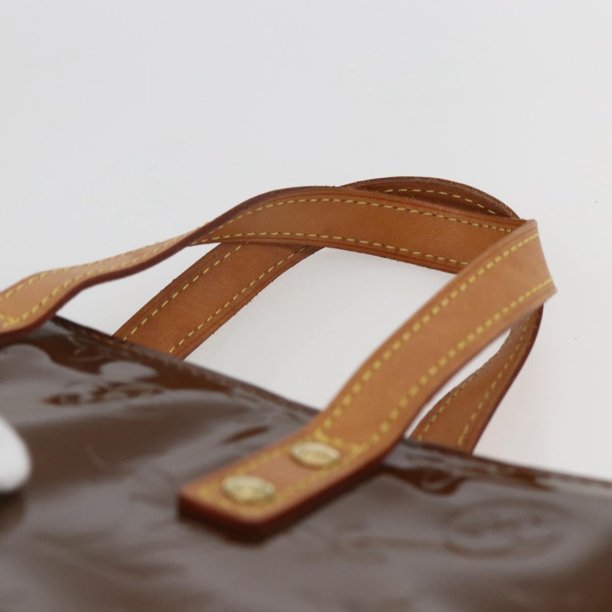 LOUIS VUITTON Monogram Vernis Reade PM Hand Bag Bronze M91146 LV Auth gh1836