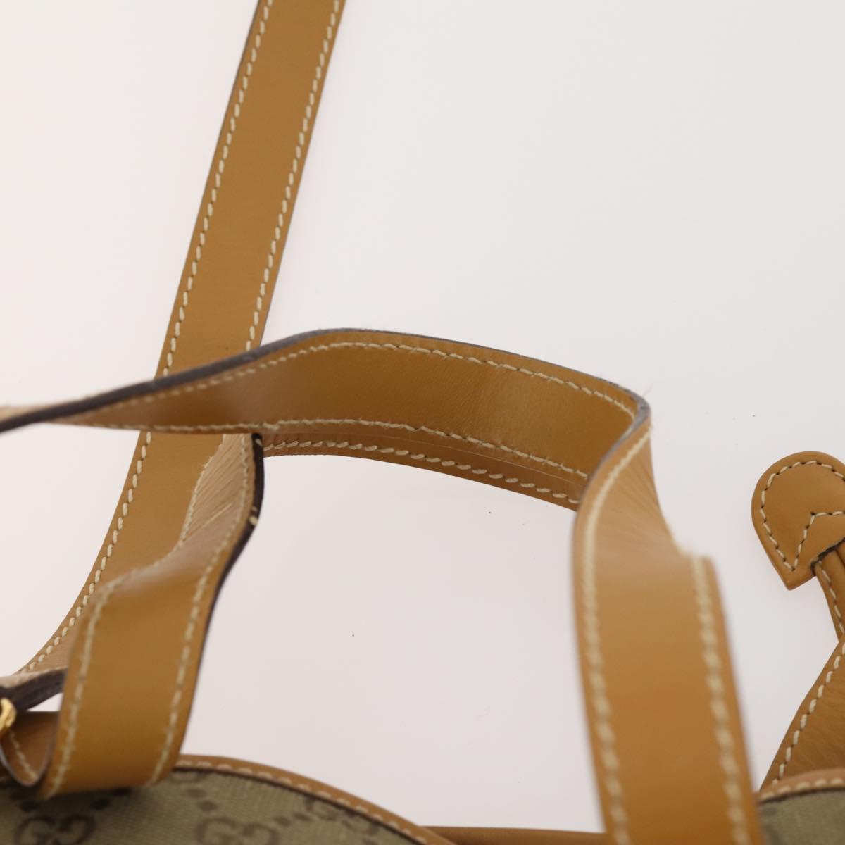 GUCCI GG Canvas Tote Bag 2way Beige Gold 000 2854 0282 Auth gh1838