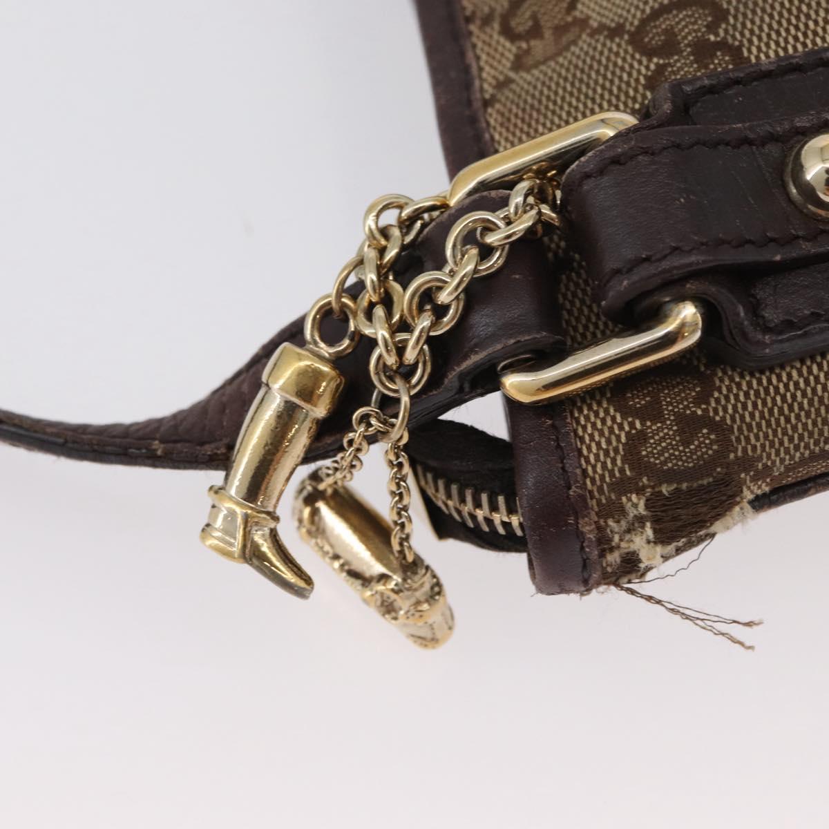 GUCCI GG Canvas Web Sherry Line Shoulder Bag Beige Gold Red 144388 Auth gh1840