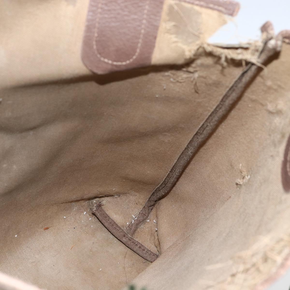 GUCCI GG Supreme Web Sherry Line Bag PVC Beige Gold 002 123 6487 Auth gh1842