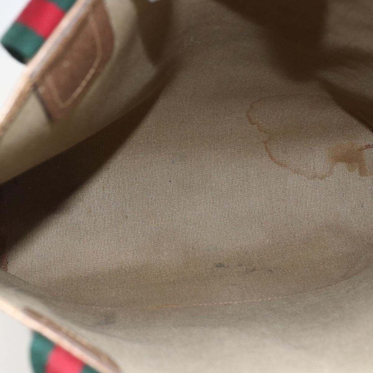 GUCCI GG Supreme Web Sherry Line Tote Bag PVC Beige Gold 40 02 003 Auth gh1843