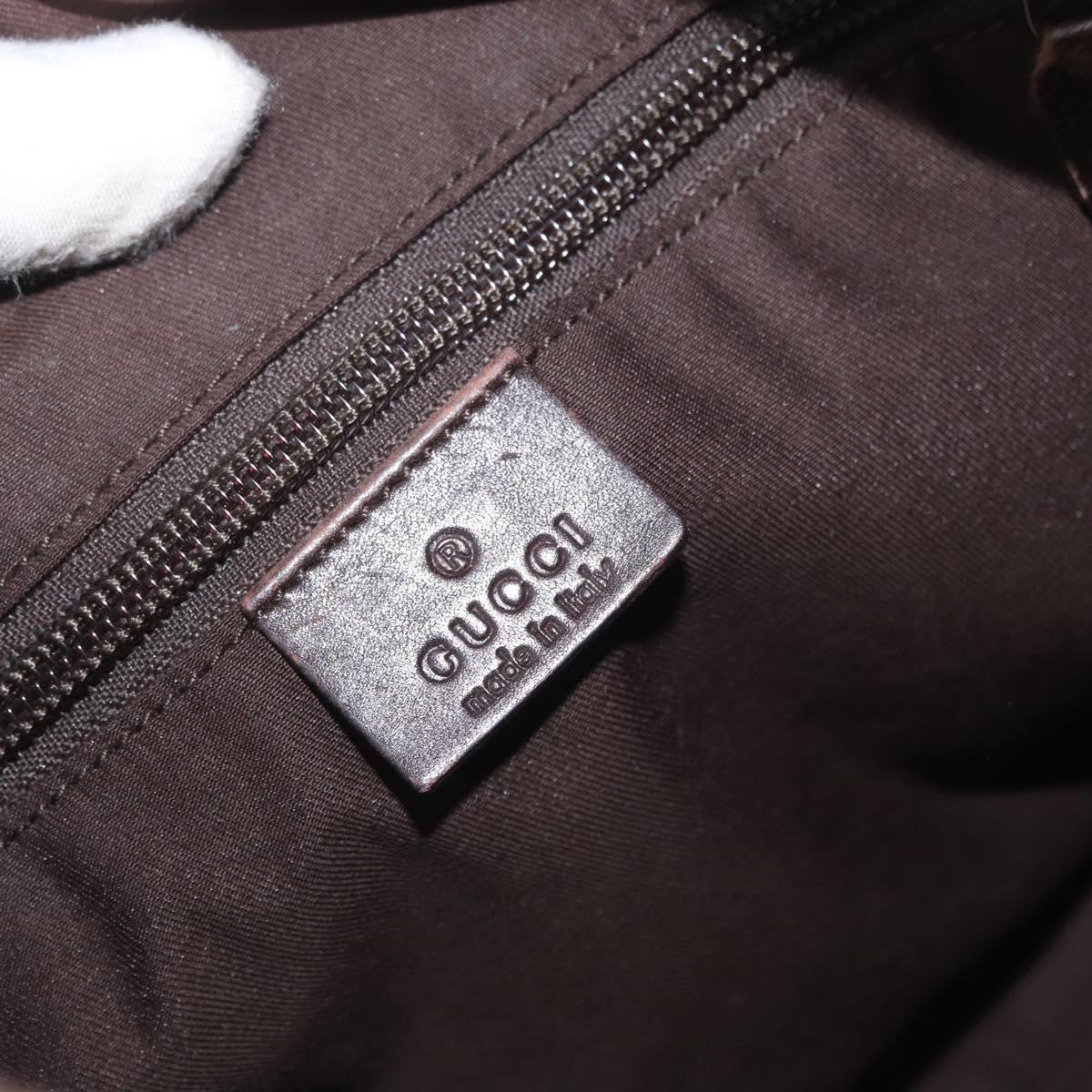 GUCCI GG Canvas Shoulder Bag Beige Silver 145857 Auth gh1844