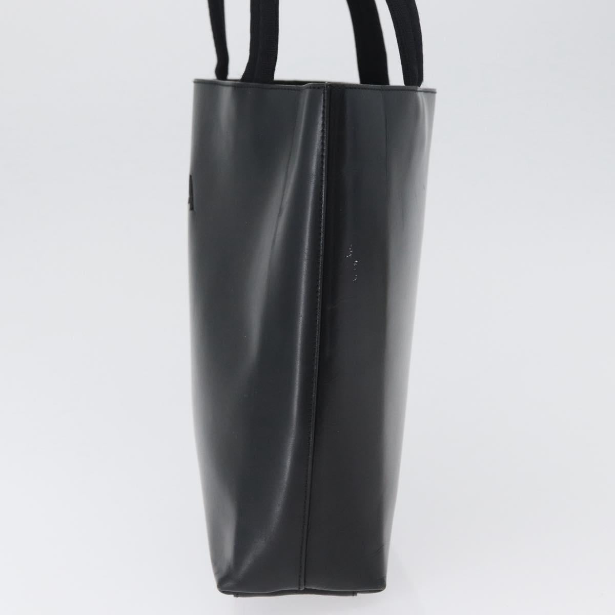 PRADA Tote Bag Leather Black Auth gh1848