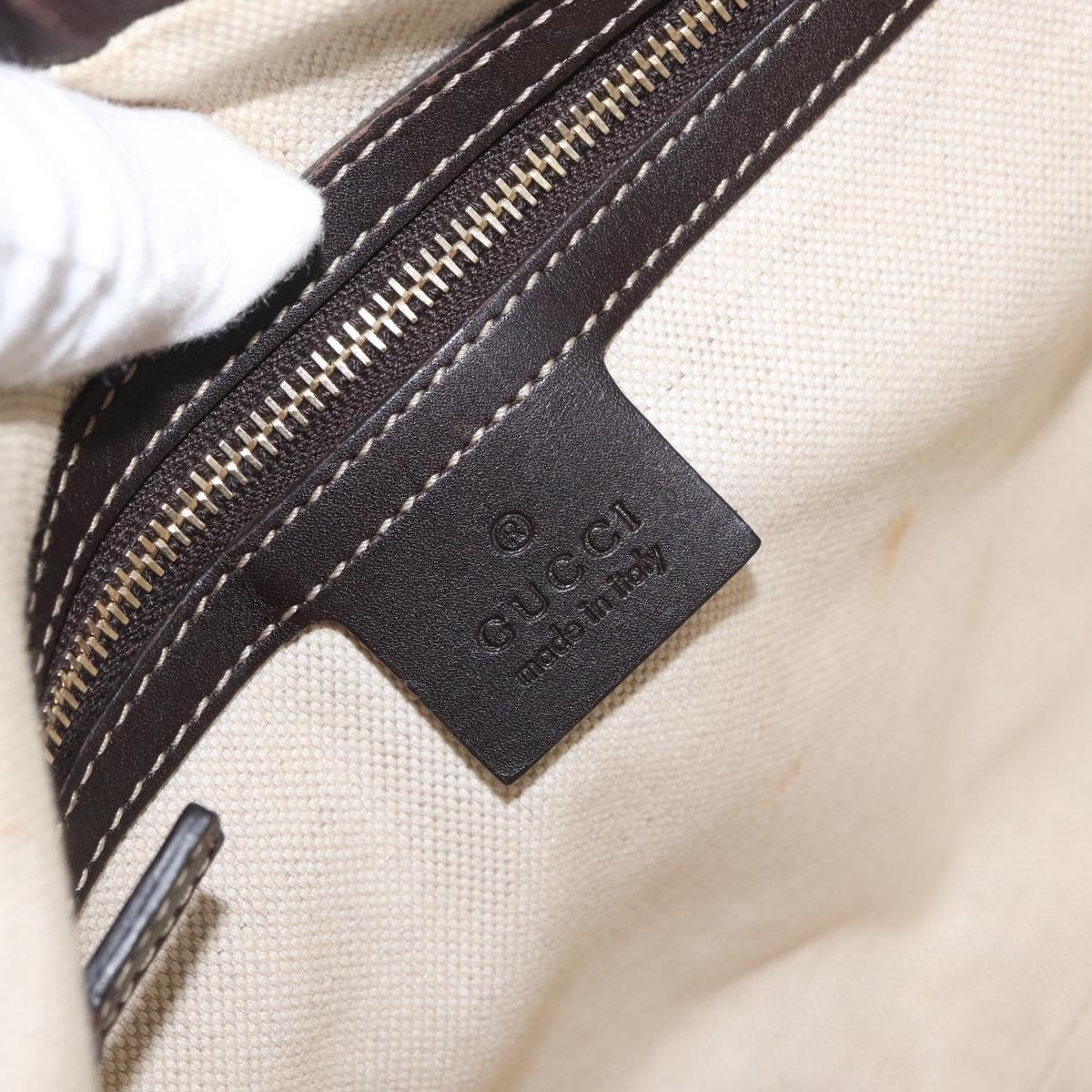 GUCCI GG Canvas Shoulder Bag Beige Gold 257072 Auth gh1853