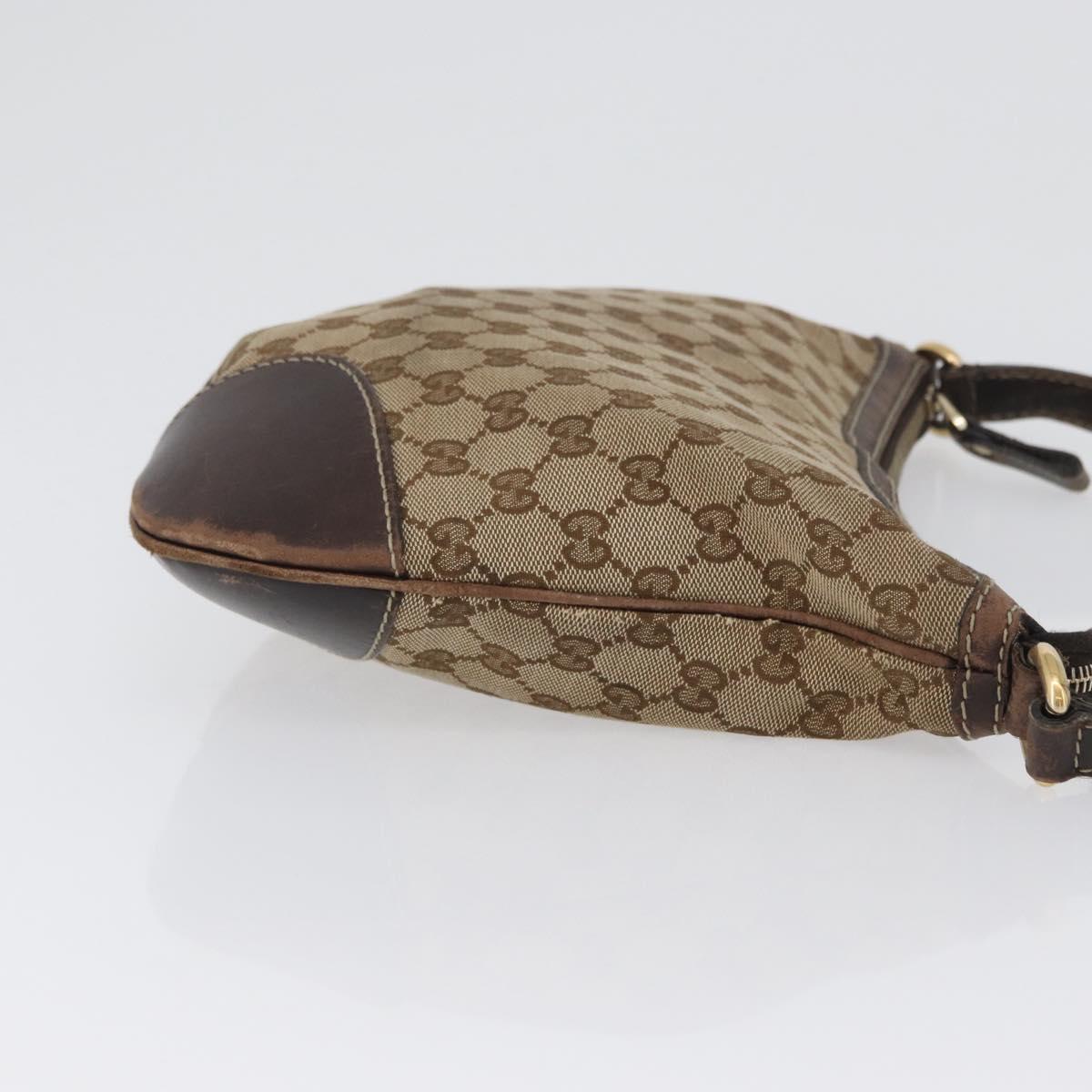 GUCCI GG Canvas Shoulder Bag Beige Gold 257072 Auth gh1853