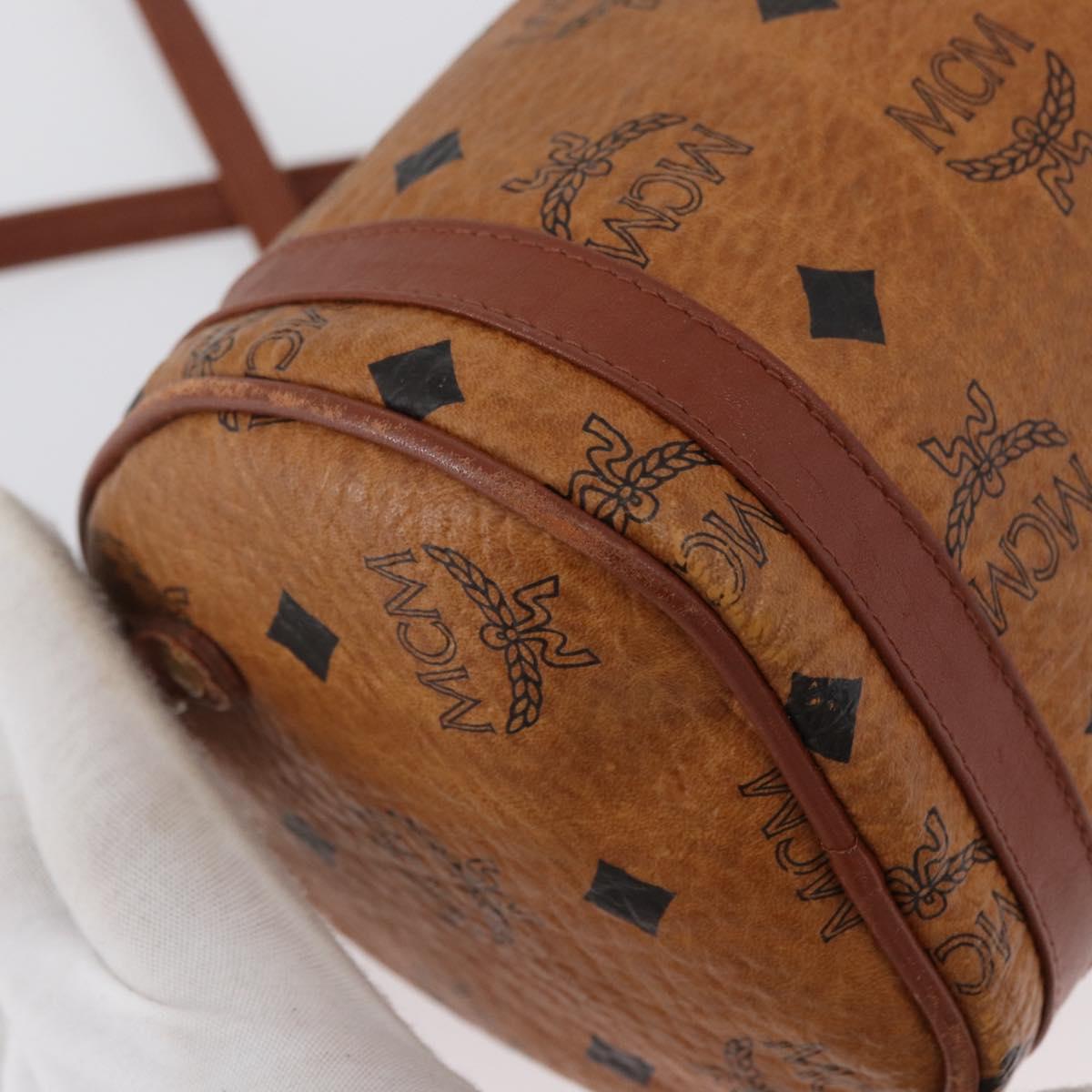 MCM Vicetos Logogram Shoulder Bag PVC Leather Brown Auth gh1857