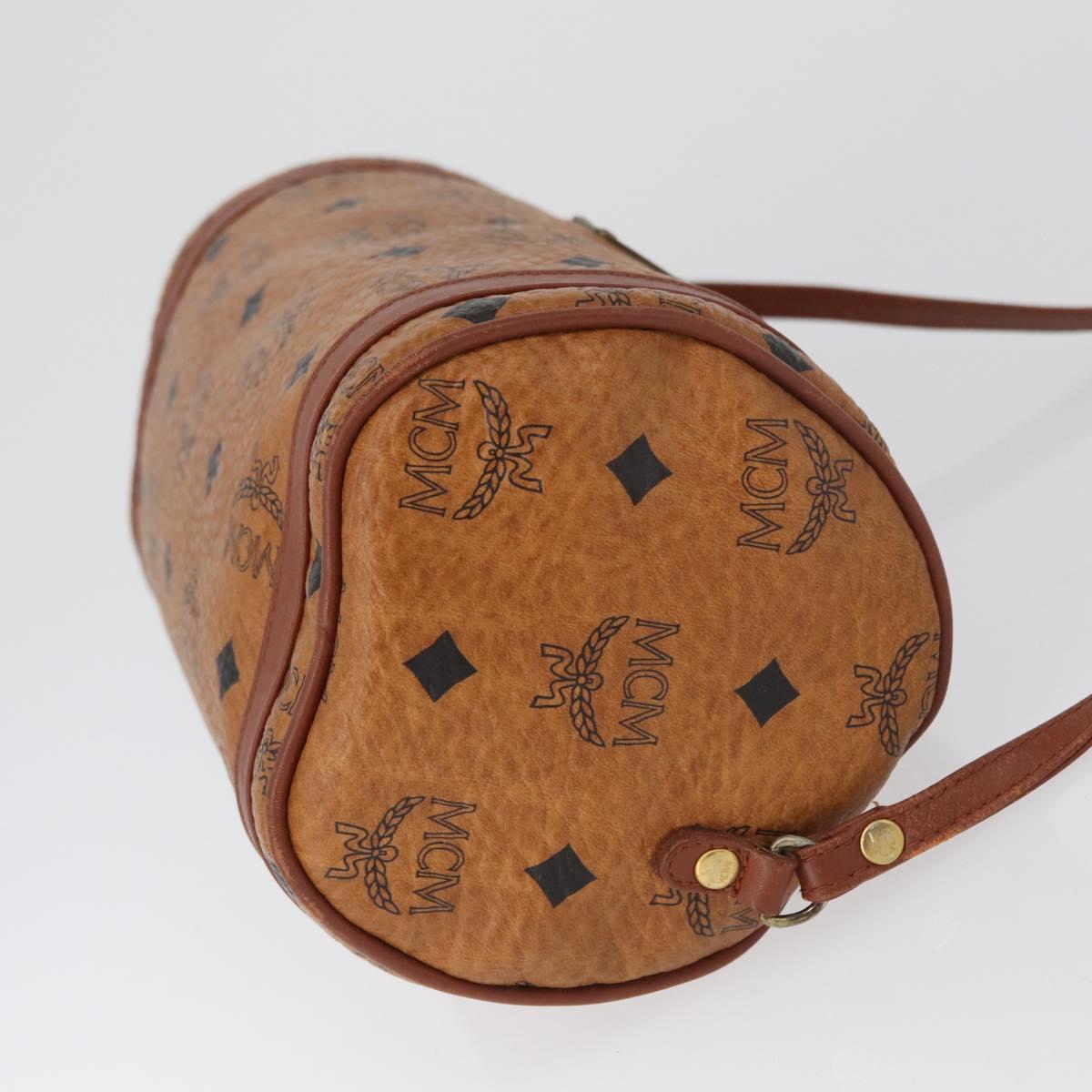 MCM Vicetos Logogram Shoulder Bag PVC Leather Brown Auth gh1857