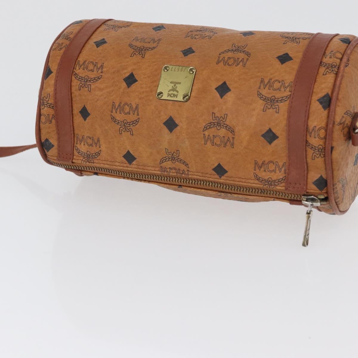 MCM Vicetos Logogram Shoulder Bag PVC Leather Brown Auth gh1857