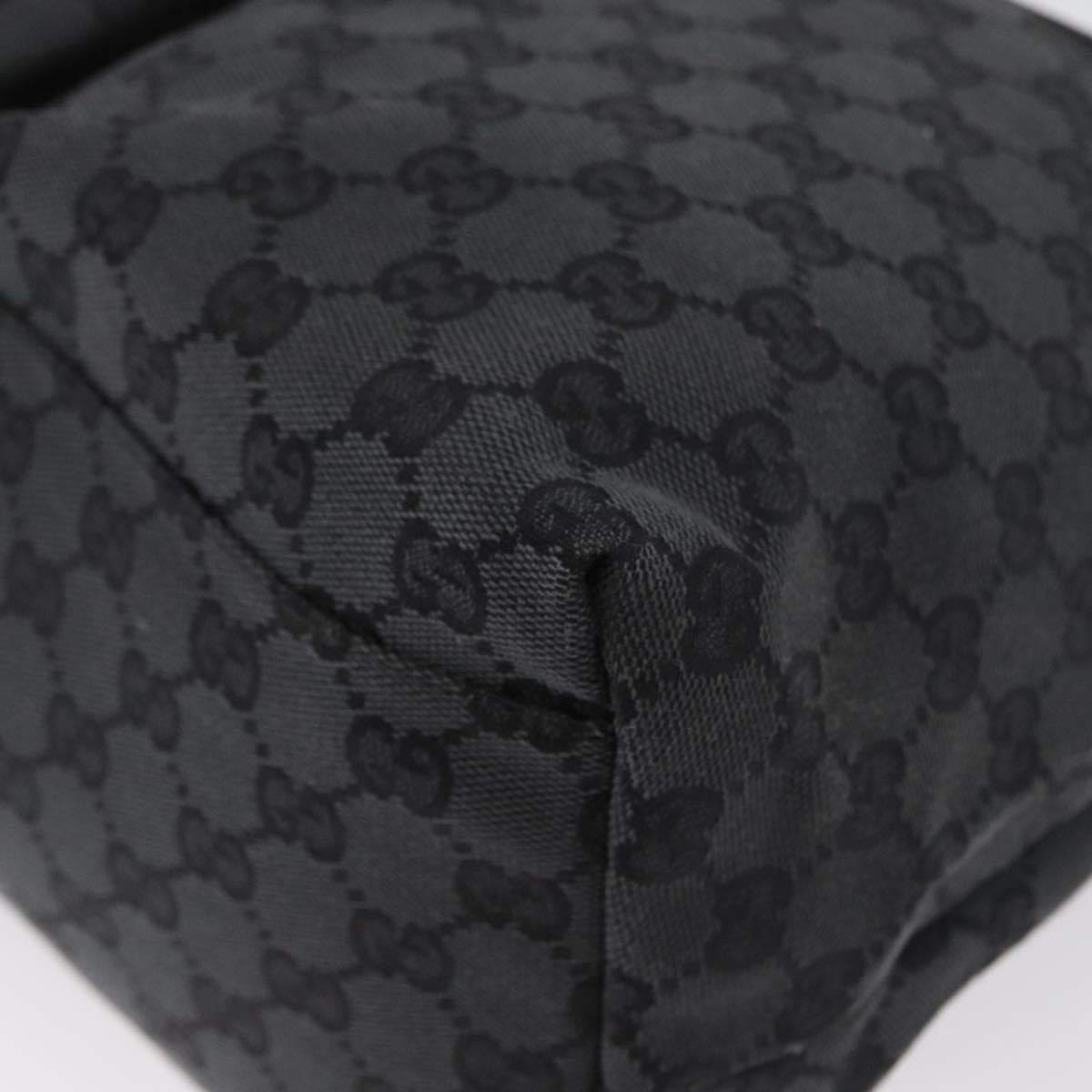 GUCCI GG Canvas Shoulder Bag Black Silver 001 3380 1705 Auth gh1864