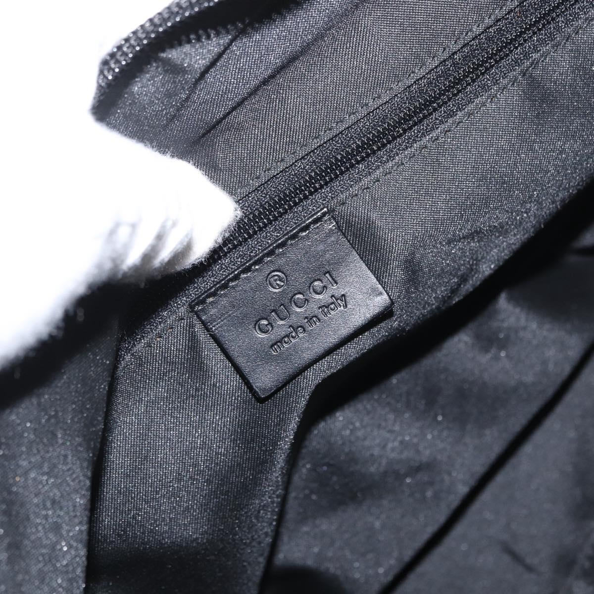 GUCCI GG Canvas Shoulder Bag Black Silver 001 3380 1705 Auth gh1864