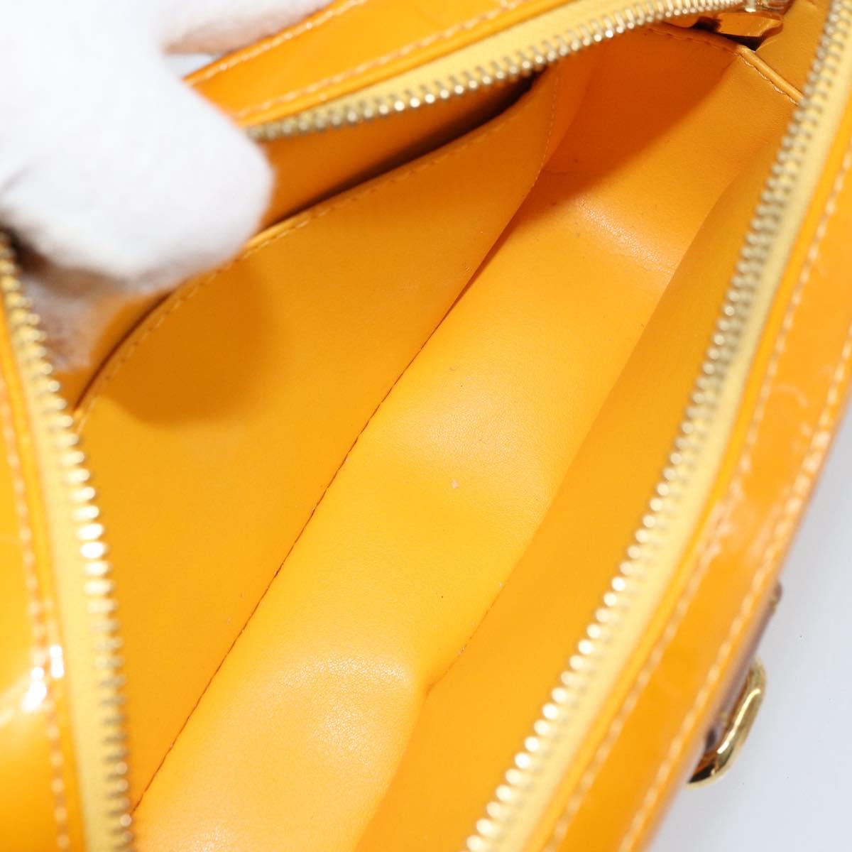 LOUIS VUITTON Monogram Vernis Christy MM Shoulder Bag Jaune M91108 Auth gh1865