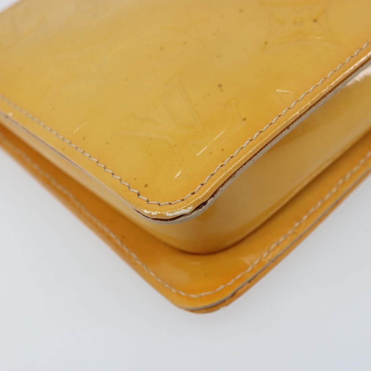 LOUIS VUITTON Monogram Vernis Lexington Pouch Beige M91010 LV Auth gh1874