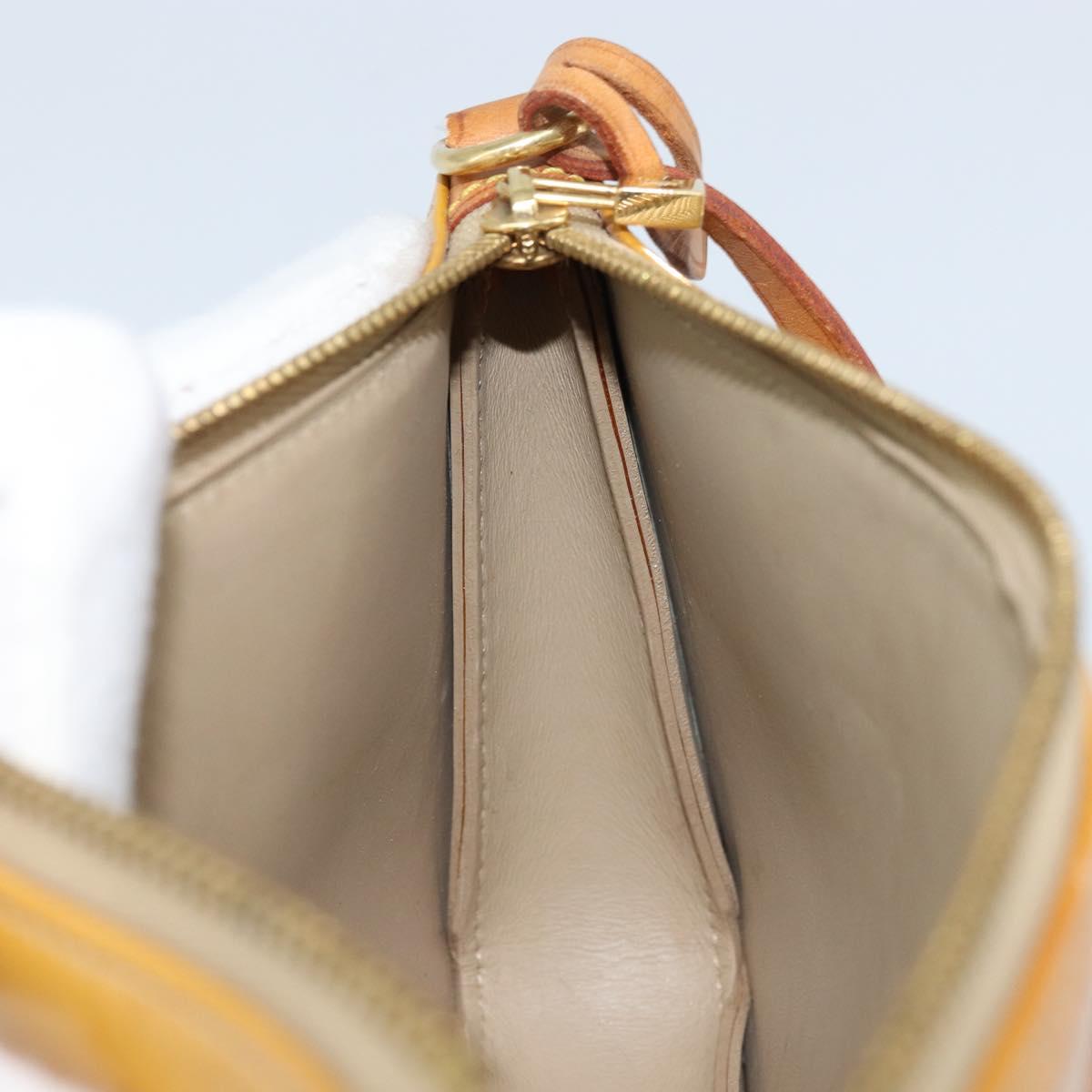 LOUIS VUITTON Monogram Vernis Lexington Pouch Beige M91010 LV Auth gh1874